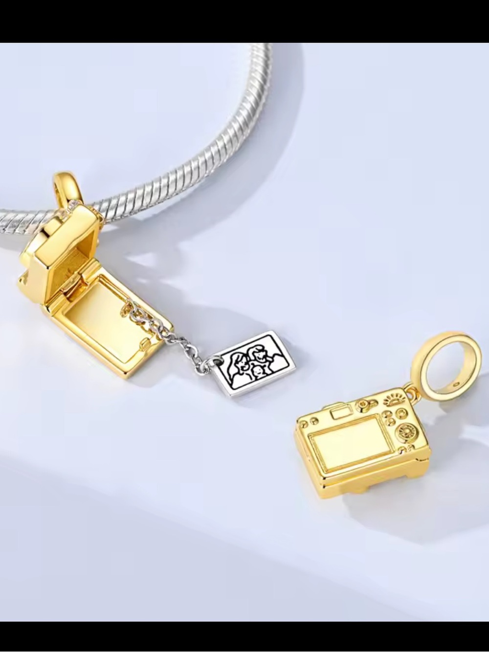 Pandora Gold Camera Heart Locket Charm Pendant - Picture 4 of 4